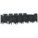 Garden Dining Set 13 pcs Anthracite Synthetic rattan 3378613
