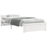 Bed Frame without Mattress White Solid Wood 90x200 cm 815030