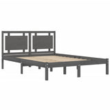 Bed Frame without Mattress Grey 200x200 cm Solid Wood 3105557