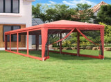 Party Tent with 10 Mesh Sidewalls Red 3x12 m HDPE 319250