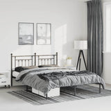 Metal Bed Frame without Mattress with Headboard Black 135x190cm 353536