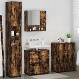 Bathroom Furniture Set 4 pcs Smoked Oak Engineered wood & Metal 3393008