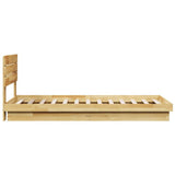 Bed Frame with Headboard without Mattress 75x190 cm Small Single Solid Wood Oak 3315747