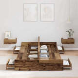 Storage Bed Frame Old Wood 120 x 200 cm Engineered Wood 3335307