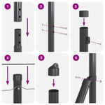 ZNTS Fence Posts with Base Plates 26 pcs Ø32mm 68.5cm Galvanised Steel 3350245