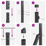 ZNTS Fence Posts with Base Plates 26 pcs Ø32mm 68.5cm Galvanised Steel 3350245
