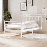 3100645 Bed Frame without Mattress White Solid Wood 100x200 cm