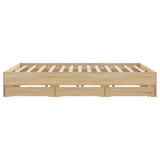 Bed Frame with Drawers without Mattress Sonoma Oak 200x200 cm 3207247
