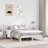 Bed Frame with Headboard without Mattress White 135x190 cm Double 3306779