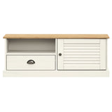 TV Cabinet VIGO White 106x40x40 cm Solid Wood Pine 353176