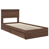 Storage Bed with Drawer Brown Oak 90 x 200 cm Engineered Wood 3410839