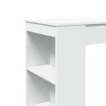 ZNTS Bar Table with Racks White 95x47x103.5 cm Engineered Wood 854382