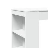 Bar Table with Racks White 95x47x103.5 cm Engineered Wood 854382