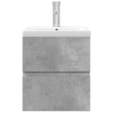 2 Piece Bathroom Furniture Set Concrete Grey Engineered Wood 3324913