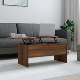 Coffee Table Brown Oak 102x50,5x46,5 cm Engineered Wood 819301
