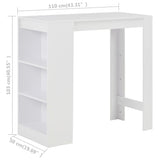 Bar Table with Shelf White 110x50x103 cm 280211
