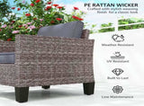 Single Rattan Armchair, with Cushions - Mixed Grey T3398P311632