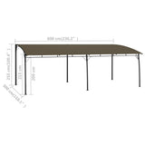 Sunshade awnings 6 x 3 x 2.55 m Taupe 312256