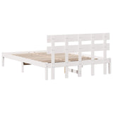 Bed Frame with Headboard White 160 x 200 cm Solid Pine wood 872156