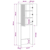 Toilet Cabinet EDE High Gloss White 66 x 25.5 x 190 cm 896039