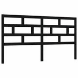Bed Headboard Black 206x4x100 cm Solid Wood Pine 814218