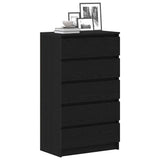 Drawer Cabinet Black Oak 60x36x103 cm Engineered Wood 862008