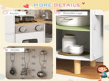 Toy Kitchen, Kids Play Kitchen, Role Playing Game with Phone, Ice Maker, Stove, Utensils, for 3-6 T3398P348124