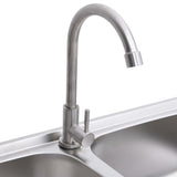 Camping Sink Double Basins with Tap Stainless Steel 151212