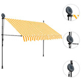 Manual Retractable Awning with LED 250 cm White and Orange 145858
