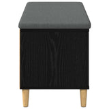 Hall Bench with Cushion with Storage Black Oak 100 x 38 x 46 cm 891537