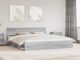 Bed Frame Grey Sonoma 180 x 200 cm Solid Pine Wood 3410569