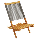 Folding Garden Chairs 6 pcs Grey Solid Wood Acacia 3214632