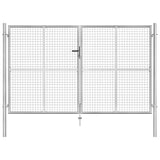 Garden Gate Galvanised Steel 306x200 cm Silver 144764