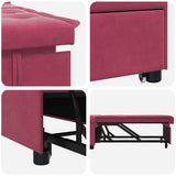 Sofa Bed Wine Red 194 x 67 x 82 cm Velvet 42008599