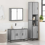 3 Piece Bathroom Furniture Set Grey Sonoma Engineered Wood 3301073