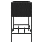 ZNTS Garden Planters with Shelf 2 pcs Black 90x40x75 cm Poly Rattan 3210507