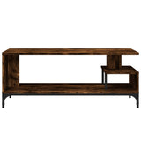 TV Cabinet Smoked Oak 102x40x41 cm Engineered Wood and Powder-coated Steel 842413