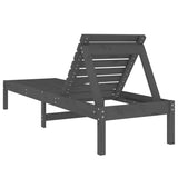 Sun Lounger Set of 2 Grey Solid Pine Wood Large 825070