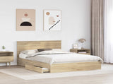 Storage Bed with Drawer Sonoma Oak 140 x 200 cm Engineered Wood 3410793