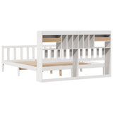 Bookcase Bed without Mattress White 180x200 cm Super King Solid Wood Pine 3321750