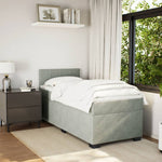 ZNTS Box Spring Bed with Mattress Light Grey 90x200 cm Velvet 3286222