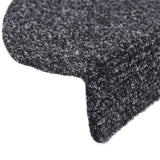 Stair Mats Self-adhesive 15 pcs 56x17x3 cm Dark Grey Half Round 132691