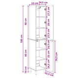 Cabinet Set 2 pcs Old Wood 33 x 34.5 x 90 cm Engineered Wood 3416554