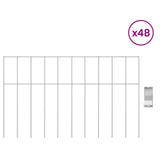 Garden Fence Panel 48 pcs Galvanised Steel Silver 42042939