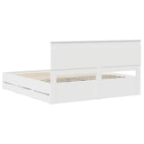 Bed Frame with Drawer White 200 x 200 cm Engineer Wood 3410152