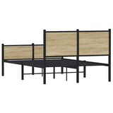 Metal Bed Frame without Mattress Sonoma Oak 150x200 cm King Size 3301399