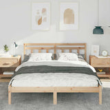 Bed Frame Brown 150 x 200 cm Solid Pine Wood 872368