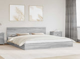 Storage Bed Grey Sonoma 180 x 200 cm Engineered Wood 3410775