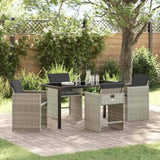 Garden Dining Set 5 pcs Light Grey Poly Rattan 3380706