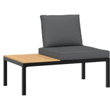 2 Piece Garden Sofa Set with Cushions Black Aluminium 3283705